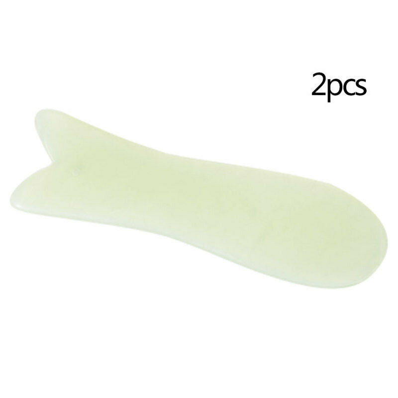 2X Natural Facial Gua Sha Jade Stone Guasha Board Scrape Therapy Massag GKD