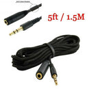 5ft 3.5mm 1/8" Stereo Audio Aux Headphone Cable Extension Cord Male to Female TR