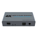 E12A 4K HDMI 2.0 Splitter 1 In 2 Out with SPDIF + 3.5mm Audio Extractor