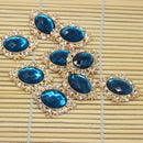 20x Acrylic Buttons Flatback Cabochons for DIY Scrapbooking Dark Geen & Blue