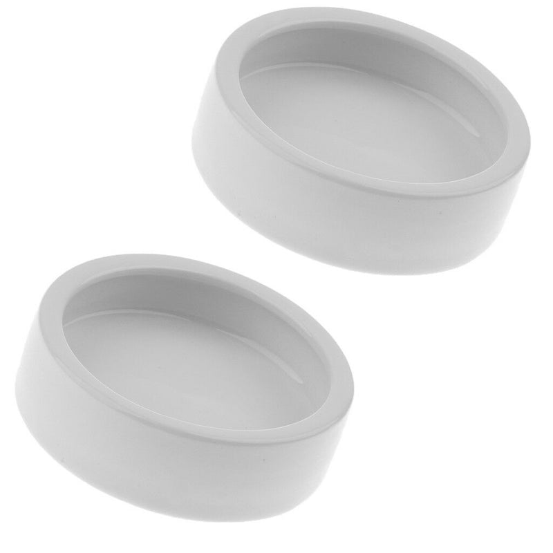 2x Ceramic Round Bowls Food Dish Container For Reptiles Amphibians Lizard