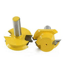 2Pcs 1/2 Inch Shank Hard Alloy Woodworking Cutter Trimming Set Octahedral M