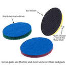 4 Inch Drill Power Brush Tile Scrubber Scouring Pads Cleaning Kit, Heavy Du