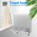 5pcs Adhesive Stainless Steel Towel Hooks Hats Family Robe Hanging Hooks
