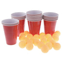 Crazy Fun Game   Pong Beer Balls Set Includes 24 Cups+24 Balls, Compact Plastic