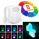 8-Color LED Toilet Night Light Human Motion Sensor Bowl Seat Sensing Glow Bulb