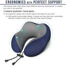 Travel Pillow Pure Memory Foam Neck Pillow,Comfortable & Breathable Cover-M