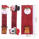 4 Pcs Set Christmas Decoration Microwave Oven Gloves Burlap Refrigerator Gl H7J9