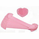 50pcs Round Ring Napkin Heart Paper Decoration Table for Wedding - Pink