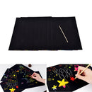 10Sheets Rainbow Colourful Stencil Art Craft Engraving Paper With Pen FT