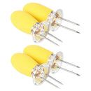 4 Pieces Outdoor Barbecue Skewer Corn Cob Needle Fruit Fork Holder Yellow