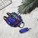 2Pcs/Set New Teenage Bling Glitter Sequins Backpack Girls Rucksack Students H4I3