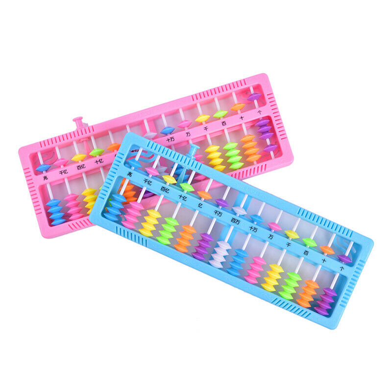 1Pc Plastic Abacus Arithmetic Calculating Tool 13 Rods with Colorful Be Gw
