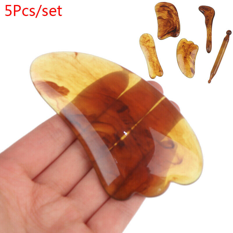 5Pcs Gua Sha Treatment Massage Natural Jade Board Scraping Tool health careB_kz