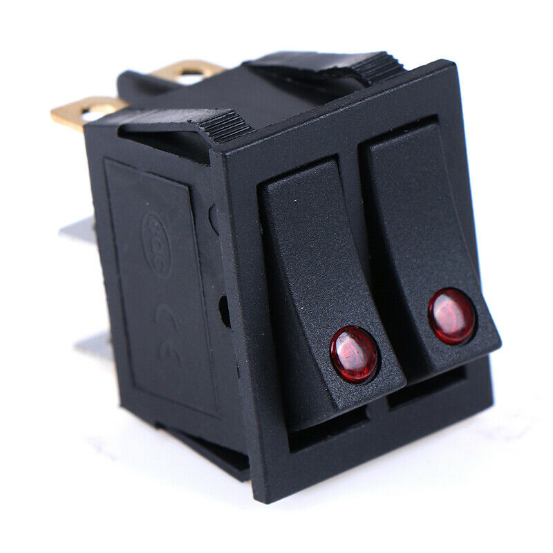 1PCS Rocker switch belt cat-eye switch two gang switch double switch J Gw