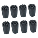 Set Of 8 Hiking Stick Tips Anti-slip Walking Pole Cap End Protector Black