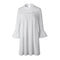 Solid Color Loose Straight Dress Pleated Women Chiffon Dresses (White S)