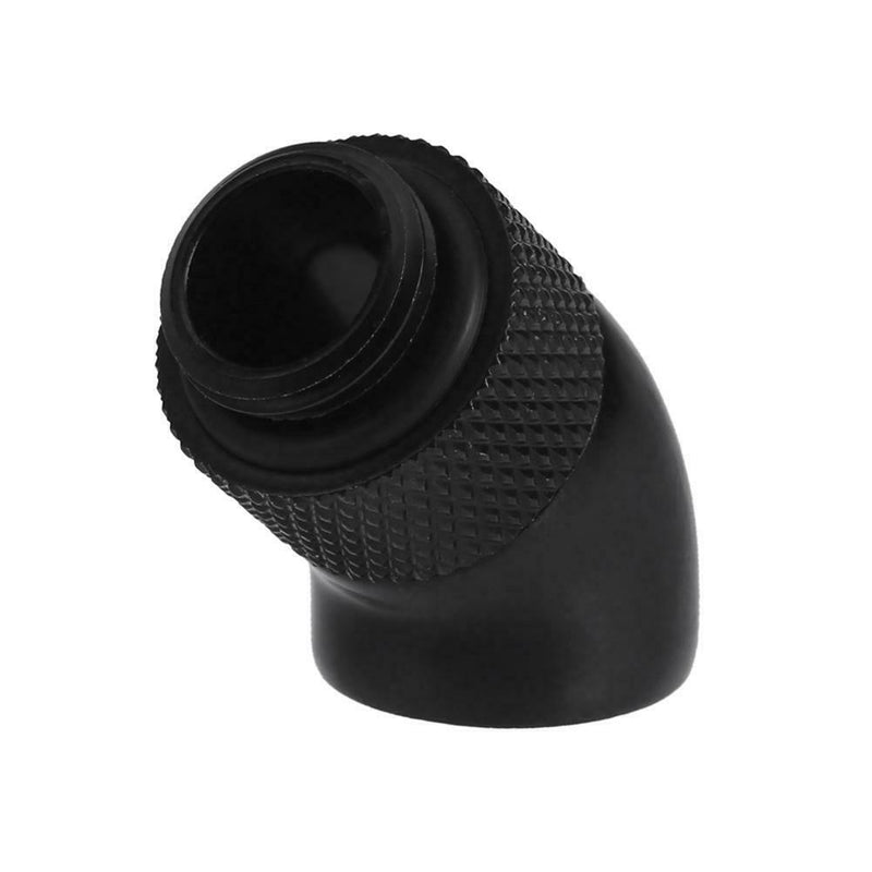 G1/4 Screw Thread 45 Degree Elbow Rotation Brass Connector Fitting(Black)