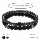 2pcs Natural Stone Cooper Beaded Bracelet Mens Matte Lava Volcanic Jewelry Gift