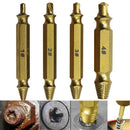 4 IN 1 Titanium Screw Extractor Drill Bits Guide Broken Damaged Bolt Remover #