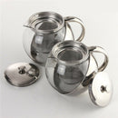 Modern Stylish Stainless Steel + Glass Teapot With Loose Tea Leaf Infuser S Z4V2