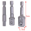 socket adapter drill bits set hex shank 1/4" 3/8" 1/2" 3pcs impact driver tool Z