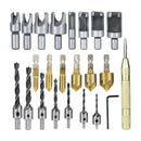 23Pieces Professional Woodworking Chamfer Drilling Tool Woodworking Accessory
