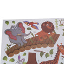 jungle wild animal tree bridge lion birds flowers wall stickers for room decor F