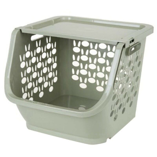 Kitchen Storage Basket Plastic Multi-Functional Hollow Vegetables Fruit Rac P3U2