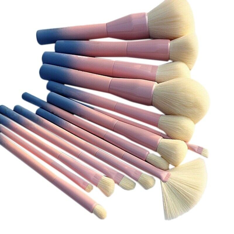 14Pcs Gradient Color Makeup Brushes Set Cosmetic Powder Foundation Eyeshado F9C5