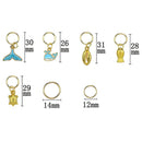 50Pcs/Set Ocean Animal Pendant Dreadlock Hair Braid Pins Rings Clips JewelryJ Ew