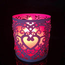 Lot of 6pcs LED Candle Lampshade Pattern Heart Ajoure Decoration for Christ N5D3