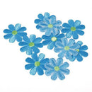 10 x Blue Embroidered Floral Neckline Collar Trim Clothes Sewing Applique