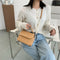 Lattice Women Messenger Bag Small Square Shoulder Crossbody Handbag (Khaki)