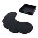 7pcs Silicone Round Coaster Cup Holder Glass Cushion Non-slip Mat,Black