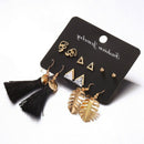 Fashion Bohemian 6 Pairs Of Creative Combination Earrings For Women Tassel