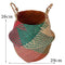 Wicker Storage Basket Planter Flowerpot Vase Holder Handled Bag Basket Red