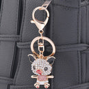 Exquisite Cute Pig Pendant Keychain Crystal Rhinestone Car Key Chain Champa