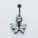 Fashion Butterfly Button Body Piercing Navel Ring Stainless Steel Jewelry