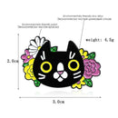 Cartoon Cat Flowers Pin Brooch Creative Badges Unisex Friends Jewelry Gifts