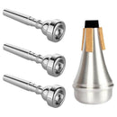 3 Pack Trumpet Mouthpiece (3C 5C 7C) with Trumpet Mute for Replacement Musi