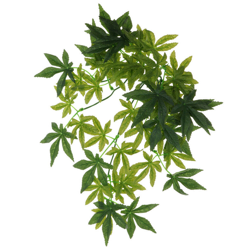 2Pcs Reptile Terrarium Ivy Vines Vivarium Ornament Artificial Leaves Plant Decor