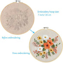 1 Set Flower Pattern Embroidery Starter Kit Cross Stitch Kits 26 x 26cm