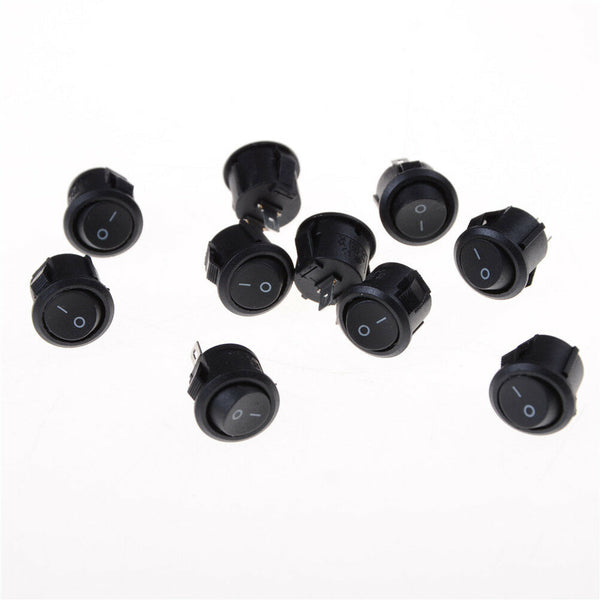 10Pcs 16mm Small Round Boat Rocker Switches 2 Pin ON-OFF Rocker Switch B Gn