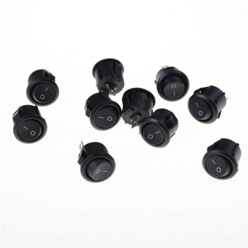 10Pcs 16mm Small Round Boat Rocker Switches 2 Pin ON-OFF Rocker Switch B Gn