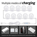 10pcs LED Makeup Mirror Light Bulb Kit Dimmable USB Hollywood Table Lights A
