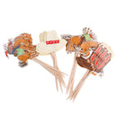 Set of 24pcs Novelty Paper Cowboy Cupcake Picks Food Picks Party Decoration