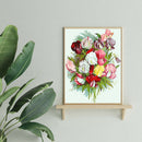 Color Flower Full Drill Round Diamond Painting DIY Mosaic Kit Beaded Art