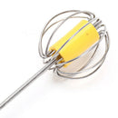 stainless steel press hand rotating whisk wire mixer egg beater stiring tool M&E