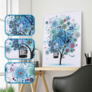 5D DIY Special Shaped Diamond Painting Blue Tree Cross Stitch Embroidery